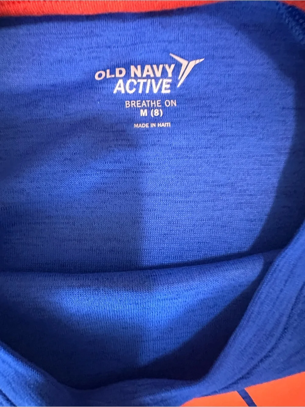 Old Navy Blue Long-Sleeve Tee with Orange Basketball Graphic